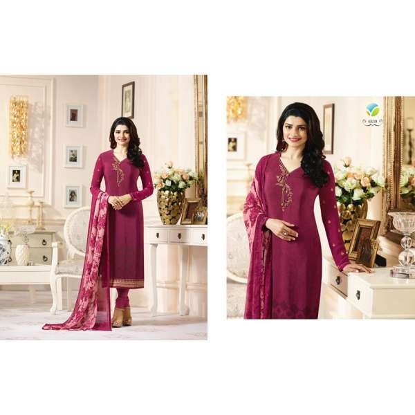 Plum Royal Crepe Designer Salwar Suit 