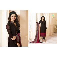 Brown Red Salwar Kameez Fancy Indian Suit
