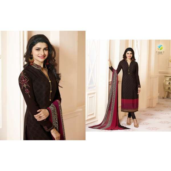 Brown Red Salwar Kameez Fancy Indian Suit