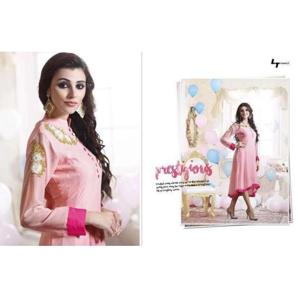 Pink Georgette Readymade Indian Party Kurti