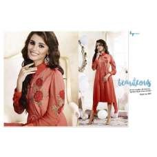 Orange Embroidered Georgette Kurti Indian Party Wear Tops Orange Embroidered Georgette Kurti Indian Party Wear Tops