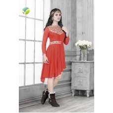 Orange Readymade Georgette Kurit Latest Indian Design