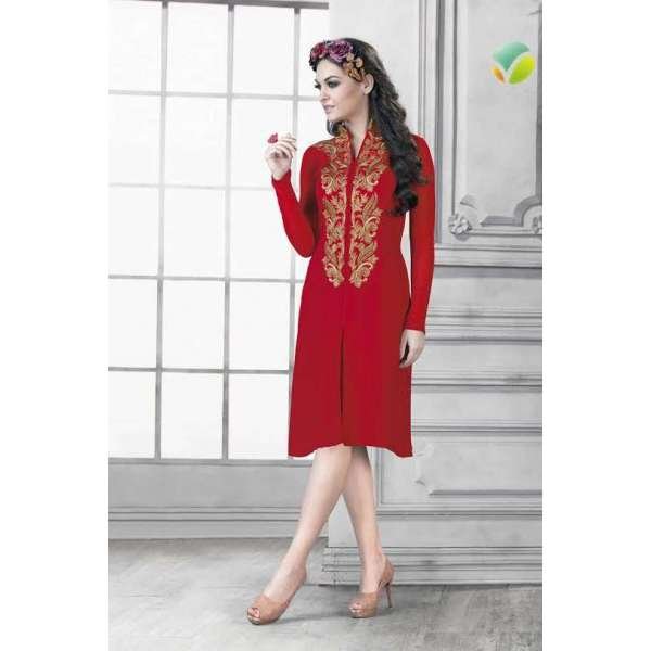 Red Ready to Wear Georgette Pakistani Kurti