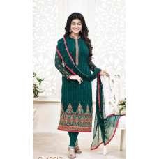 Green Aisha Party Wear Semi Stitched Salwar Kameez Suit