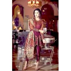 ZMB6002 MAROON MARIA B REPLICA PAKISTANI SALWAR KAMEEZ SUIT