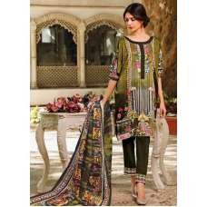 Chive Green Floral Printed Casual Pakistani Designer Suit