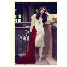 ZMB55008 WHITE MARIA B LAWN EMBROIDERED AND PRINTED PAKISTANI STYLE SUIT 