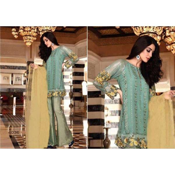 4036 GREEN MARIA B STYLE PAKISTANI SALWAR KAMEEZ SUIT