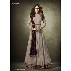 Beige Jacquard Evening Dress Anarkali Gown