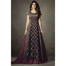 PURPLE AND WINE INDIAN EMBELLISHED ANARKALI DRESS