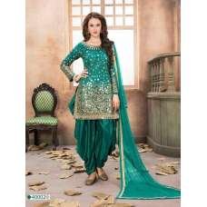 Emerald Green Mirror Embroidered Patiala Suit