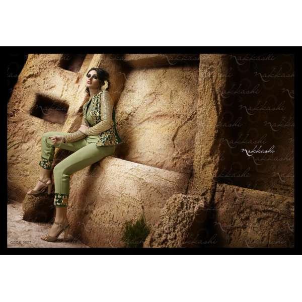 Green & Gold Dust Wedding Wear Salwar Suit