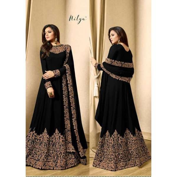 BLACK WEDDING WEAR FLOOR LENGTH ANARKALI SUIT