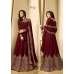 MAROON EMBROIDERED FLOOR LENGTH INDIAN ANARKALI SUIT 