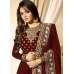 RED INDIAN STYLE EMBROIDERED MEHNDI WEAR ANARKALI GOWN