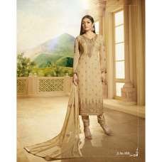 BEIGE EMBROIDERED GEORGETTE INDIAN SALWAR SUIT 