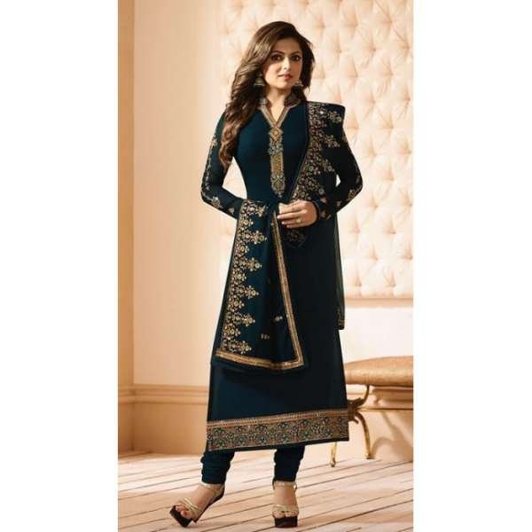 NAVY BLUE GEORGETTE INDIAN SALWAR KAMEEZ