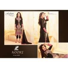 Black Georgette Embroidered Straight Cut Trouser Suit