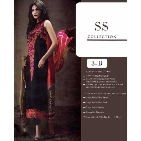 ZSS-3B BLACK PAKISTANI SANA SAFINAZ STYLE SUIT