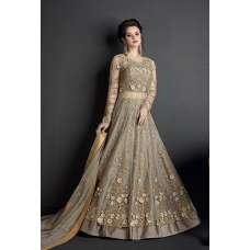 MEHNDI GREEN HEAVY EMBROIDERED INDIAN WEDDING GOWN