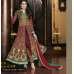 Green & Maroon Embellished Georgette Anarkali Suit