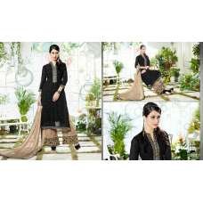 Womens Black Dress Top Beige Palazzo Indian Suit 