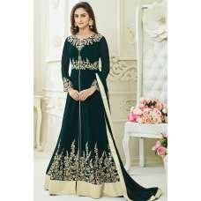 Green Front Slit Party Wear Anarkali Suit Green Front Slit Party Wear Anarkali Suit
