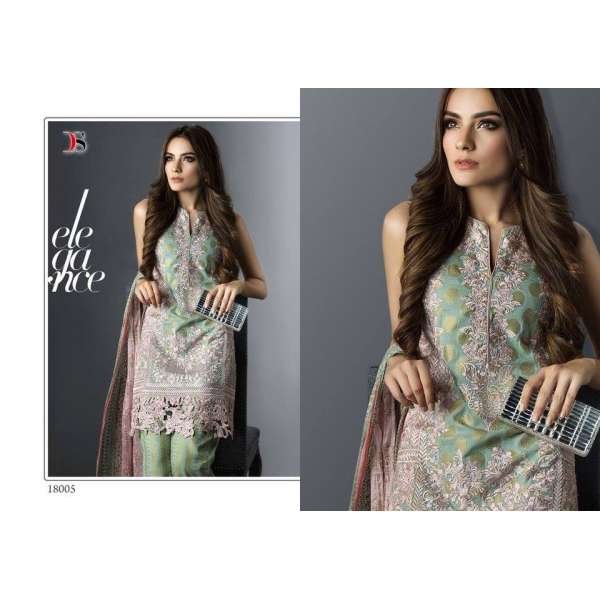 Green & Pink Cambric Cotton Salwar Kameez