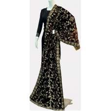 Choco Brown Heavy Embroidered Winter Velvet Shawl