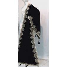 Winter Fancy Black Velvet Shawl