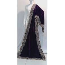 Purple Winter Velvet Evening Shawl