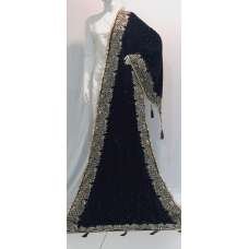Black Fancy Velvet Winter Pakistani Shawl 