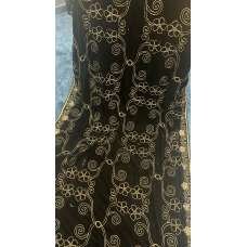 Black Embroidered Wrap Shawl