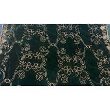 Dark Green Thread Embroidered Velvet Shawl Dark Green Thread Embroidered Velvet Shawl