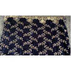 Black Fancy Winter Velvet Shawl