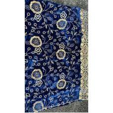 Blue Embroidered Winter Shawl
