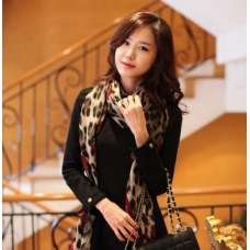 Women Soft Animal Leopard Print Chiffon Shawl Scarf 