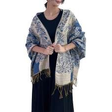 Royal Blue Women's Lightweight Paisley Scarf 