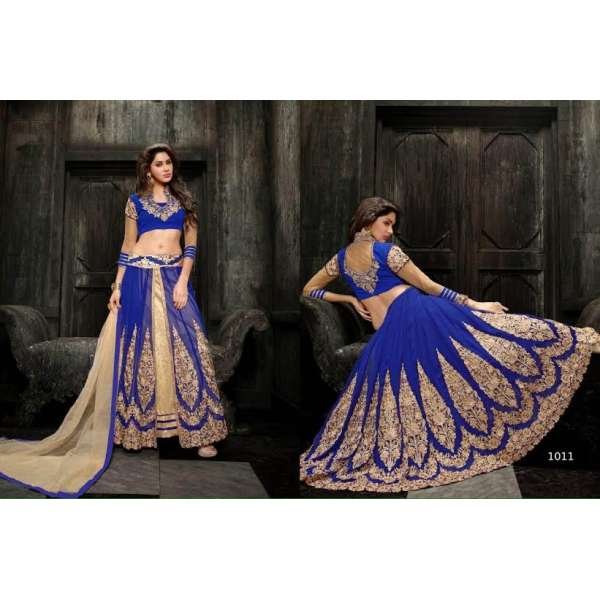 Blue Wedding Lengha Princess Dress Outfit 