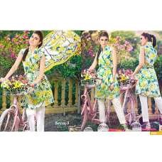 Green Floral Printed Pakistani Cambric Cotton Suit