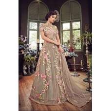 GREY HEAVY EMBROIDERED INDIAN WEDDING & EVENING GOWN GREY HEAVY EMBROIDERED INDIAN WEDDING & EVENING GOWN