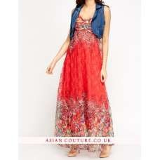 Gorgeous Denim Bolero Maxi Ready Made Dress