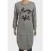 Grey Designer Slogan Jumper Dress