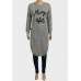 Grey Designer Slogan Jumper Dress