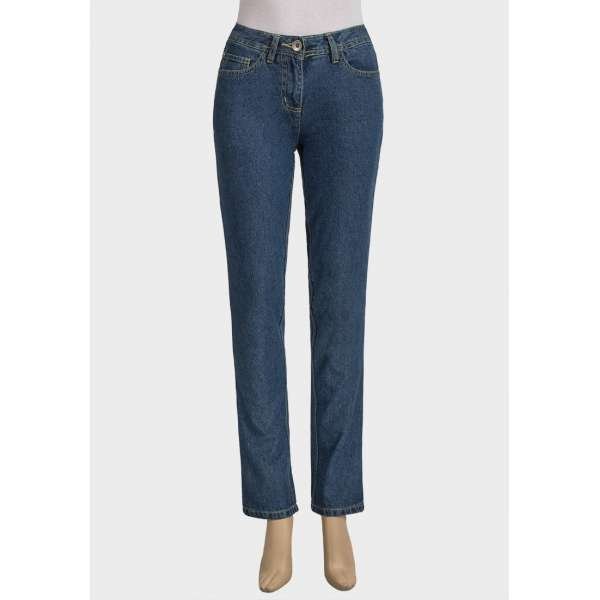 Ladies Designer Straight Cut 5-Pocket Denim Jeans