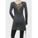 Gunmetal Grey Designer Ladies Slogan Long Top