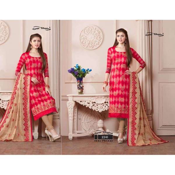 Red Brown Cotton Dress Indian Summer Suit