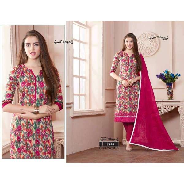 ZYC2242 PINK HOLLYWOOD YOUR CHOICE PRINTED COTTON SALWAR KAMEEZ