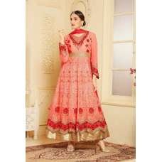 Indian Maxi Coral Peach Party Evening Wedding Anarkali Suit (Ready Made XXL ) Indian Maxi Coral Peach Party Evening Wedding Anarkali Suit (Ready Made XXL )