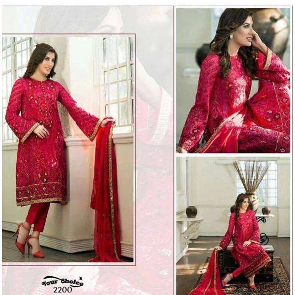 RED MEHWISH HAYAT PAKISTANI STYLE SALWAR SUIT